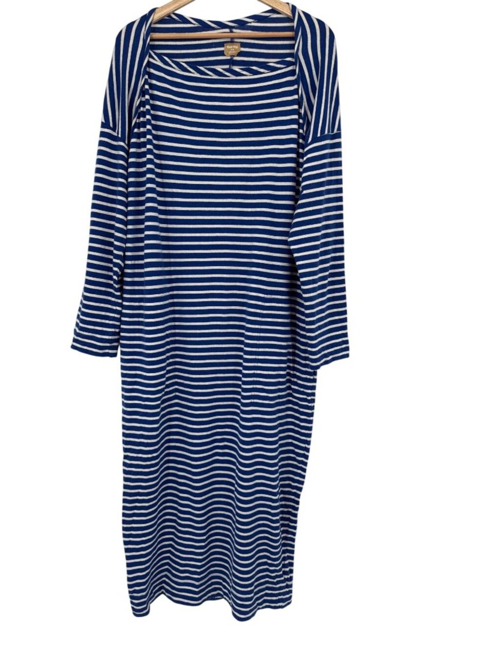 Free People Tivoli Maxi Dress Cotton knit royal blue striped  medium oversized